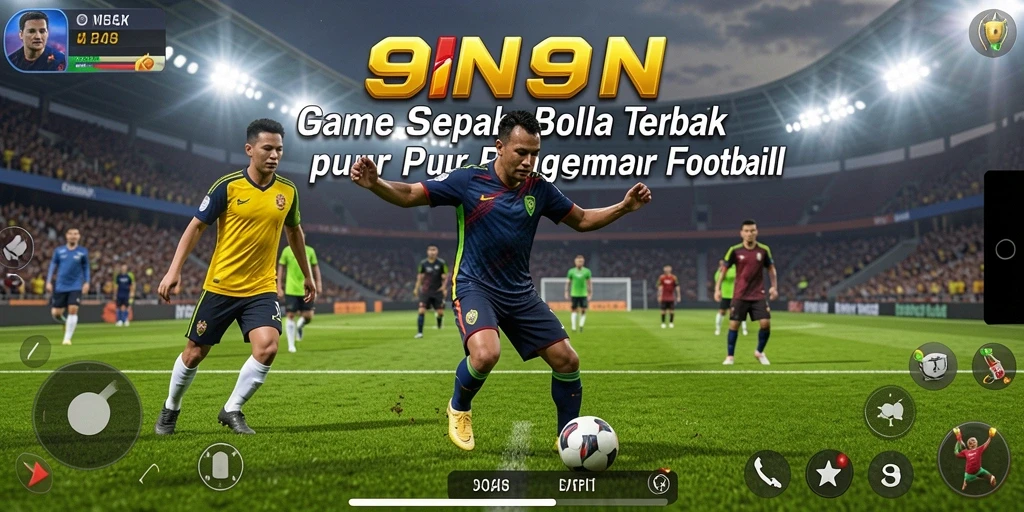Tampilan gameplay <strong>9N9N</strong> yang memukau dengan aksi sepak bola seru.