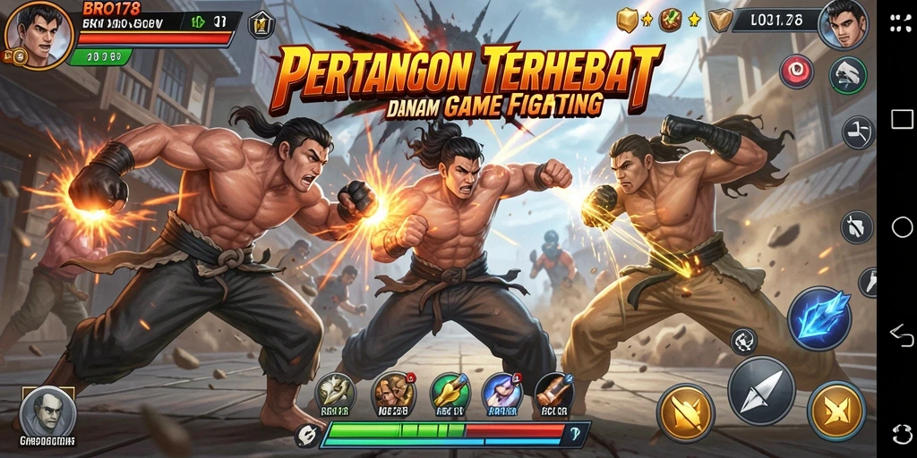 Tangkapan layar BRO178 menampilkan aksi pertarungan epik dari karakter-karakter kuat.