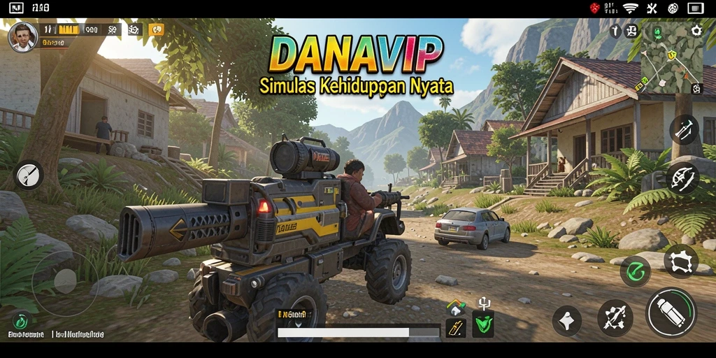 Tangkapan layar gameplay yang menampilkan simulasi kehidupan di DANAVIP.