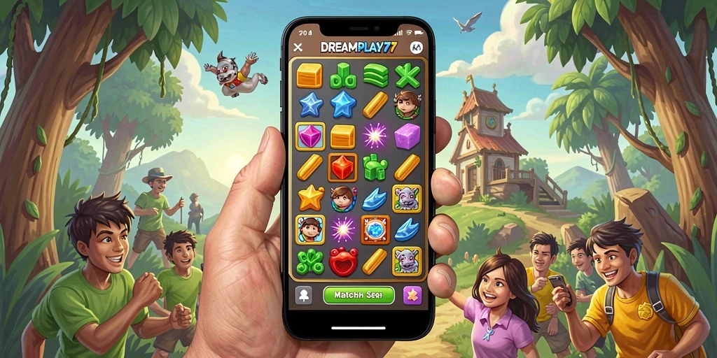 Tampilan gameplay seru dan penuh warna di DREAMPLAY77.