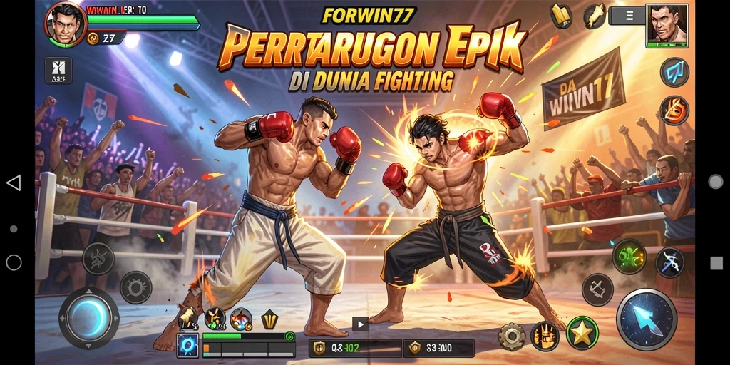 Tampilan seru gameplay Fighting di FORWIN77.