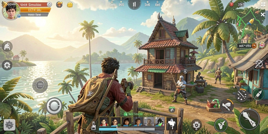 Gameplay seru dan interaktif dalam GOWIN yang menggambarkan simulasi kehidupan.
