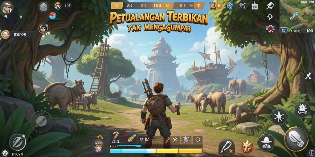 Tampilan gameplay ID098 yang menampilkan dunia Open World yang menakjubkan.