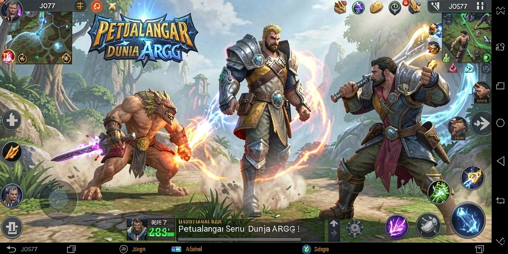 Screenshot gameplay JOS77 menampilkan aksi seru dan karakter yang kuat.