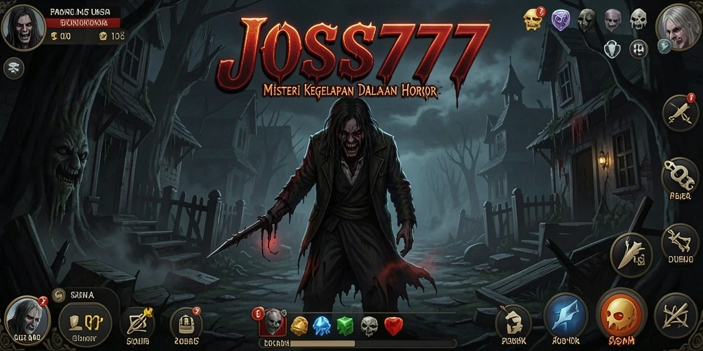 Screenshot gameplay JOSS777 menampilkan suasana menegangkan dan menyeramkan.