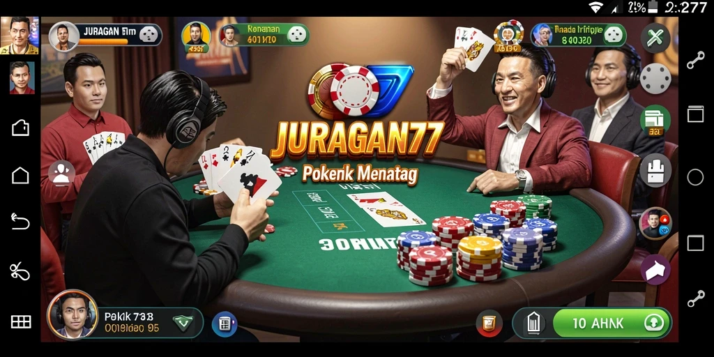 Tampilan gameplay poker seru di JURAGAN77
