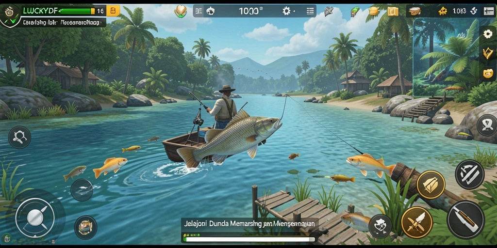 Gameplay memancing yang seru dan menantang di LUCKYDF.