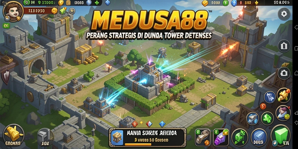 Tangkapan layar yang menunjukkan aksi mendebarkan dalam gameplay Tower Defense.
