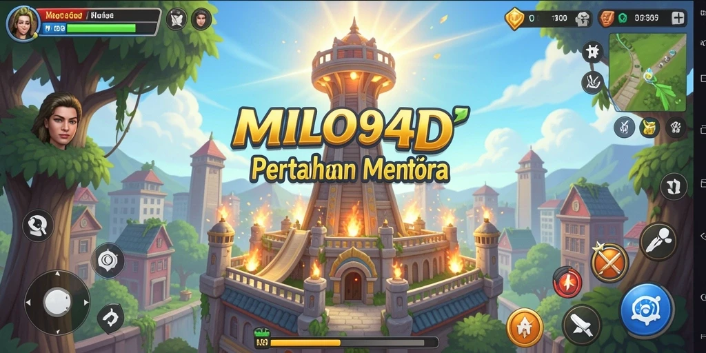 Tampilan menarik dari gameplay Tower Defense MILO4D.