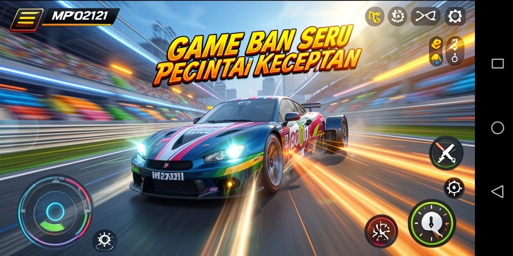 Gameplay MPO2121 menampilkan balapan yang seru dan menegangkan.