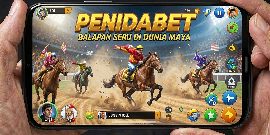 Tampilan gameplay seru balapan di PENIDABET dengan mobil yang melaju kencang.