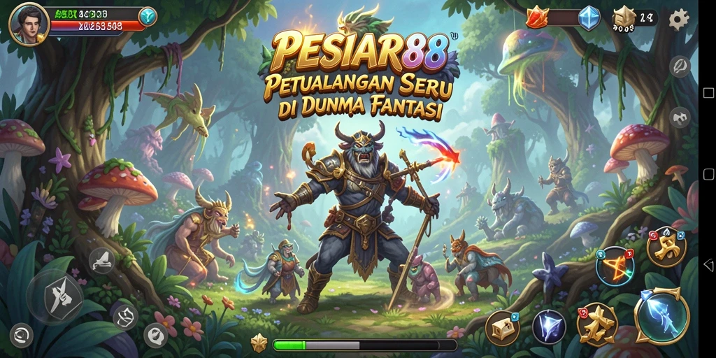 Screenshot utama PESIAR88 menunjukkan aksi seru dalam petualangan.