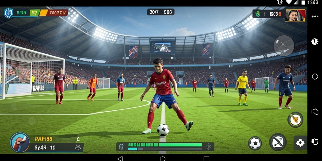 Tampilan gameplay sepak bola yang seru dan mendebarkan di RAFI88.