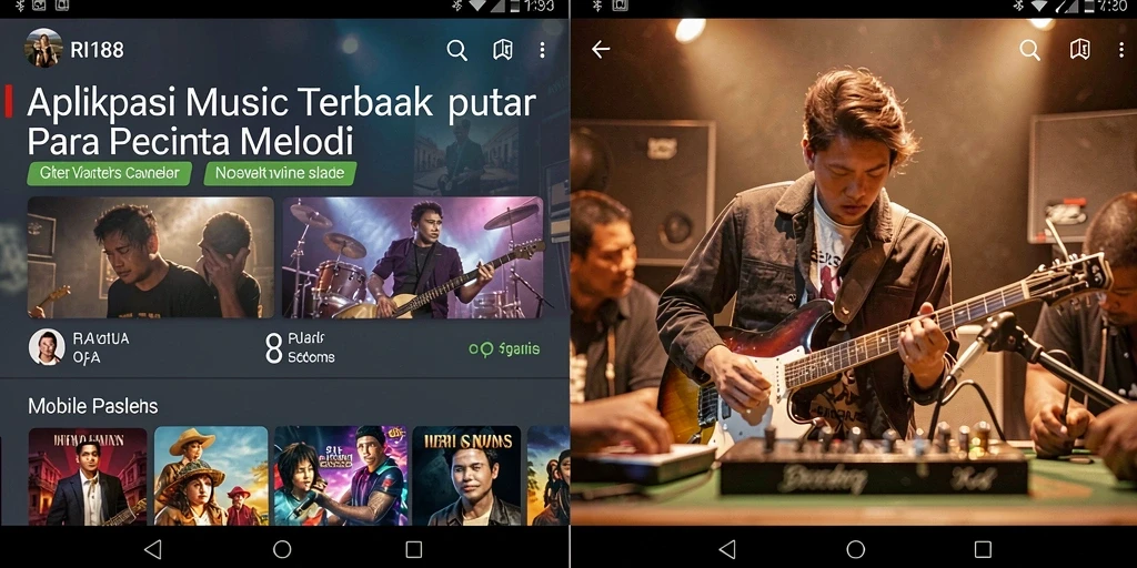 Screenshot RI188 menampilkan antarmuka pengguna yang menarik dengan berbagai pilihan lagu.
