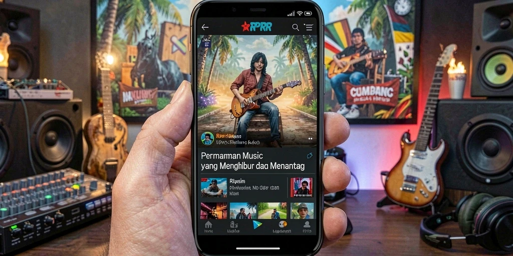 Screenshot gameplay RPRR yang menampilkan tantangan musik seru.