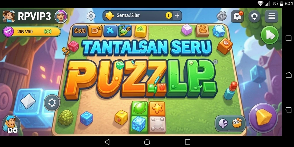 Screenshot gameplay RPVIP3 menunjukkan tantangan puzzle yang menarik.