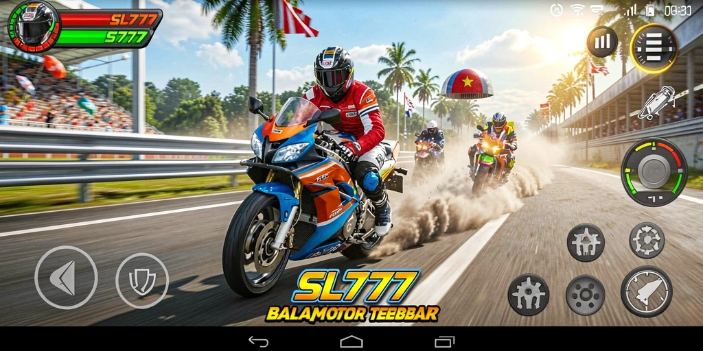 Tampilan gameplay menegangkan dari SL777 yang penuh kecepatan.