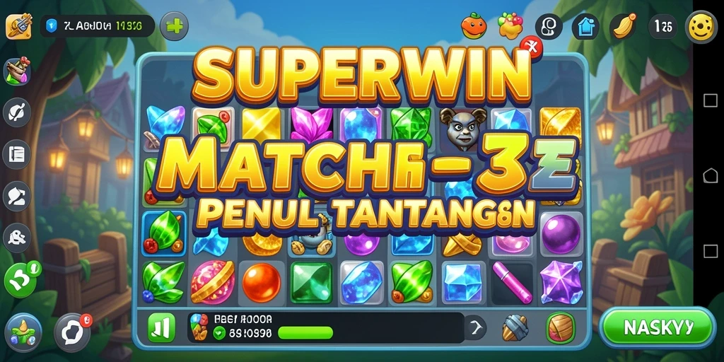 Tampilan screenshot gameplay SUPERWIN yang penuh warna dan menarik.